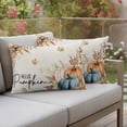 thumbnail image 4 of Thanksgiving Pumpkin Pillow Covers 2 Pack Orange Blue Pumpkins Retro Leaf Linen Pillowcase Waterproof Outdoor Throw Pillow Cover for Patio Balcony Rectangular Cushion 20”x12”, 4 of 9