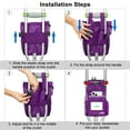 thumbnail image 3 of SupreGear Crutch Pouch, Water-Resistant Mobility Bag with Cup Holder, Multiple Pockets & Reflective Strips, Purple, 3 of 9