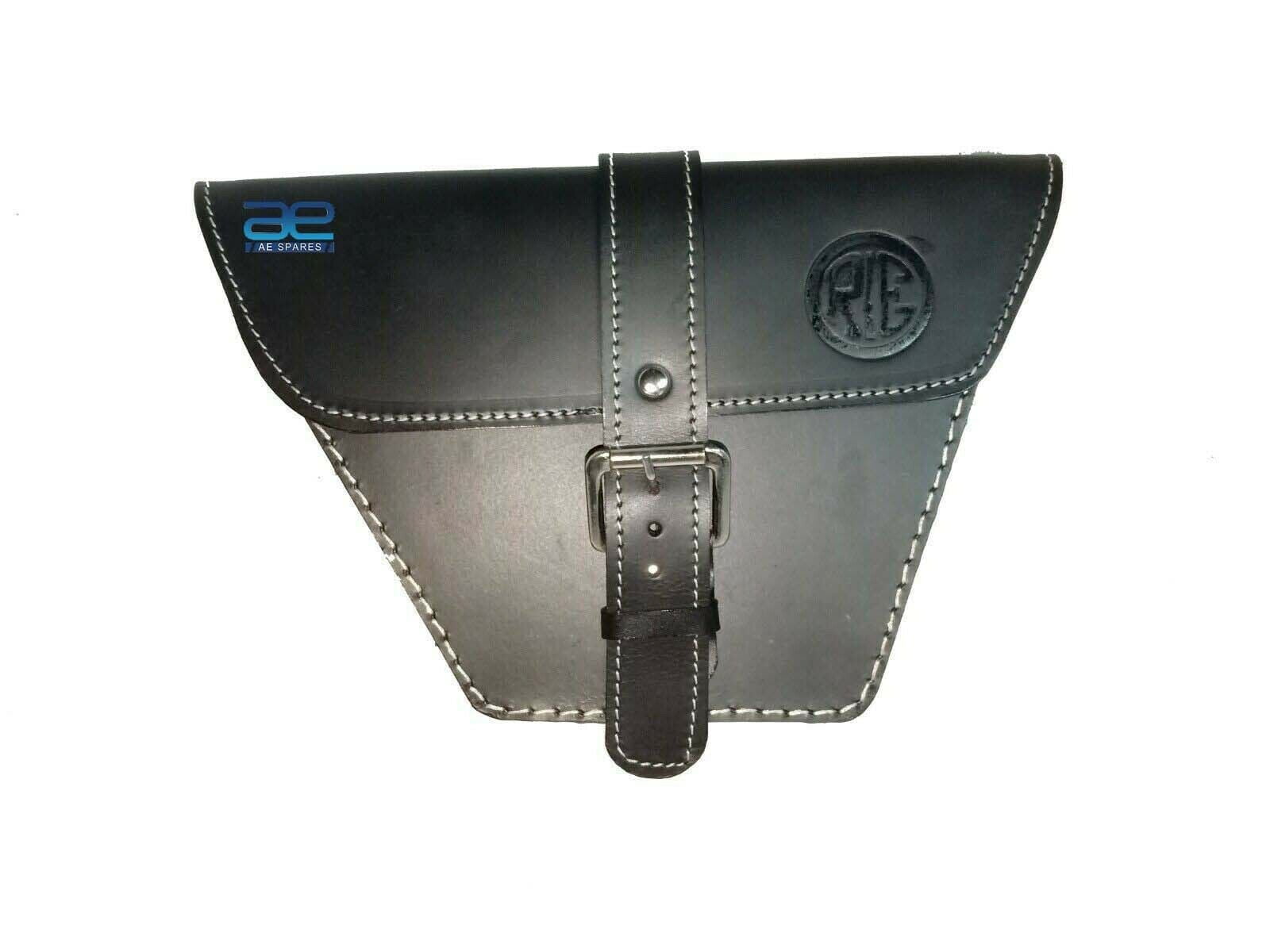 Buy Genuine Leather Side Panel Bag Black Fits Royal Enfield Interceptor
