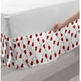 thumbnail image 2 of Guitar Bed Skirt, Repeating Minimal Illustration Classic Western Musical Instrument Motifs, Elastic Bedskirt Dust Ruffle Wrap Around for Bedding Decor, 4 Sizes, Vermilion White, by Ambesonne, 2 of 2