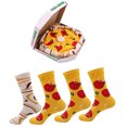 thumbnail image 1 of Calcetines de algodón medio para pizza para hombre - Moda creativa Pareja Navidad - Calcetines con caja de regalo Calcetines navideños, 1 of 5