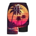 thumbnail image 6 of DPTALR Men's Hawaiian Style Printed Casual Beach Shorts with Drawstring, Pockets & Inner Lining,Multicolor,Big and Tall Men L, 6 of 7