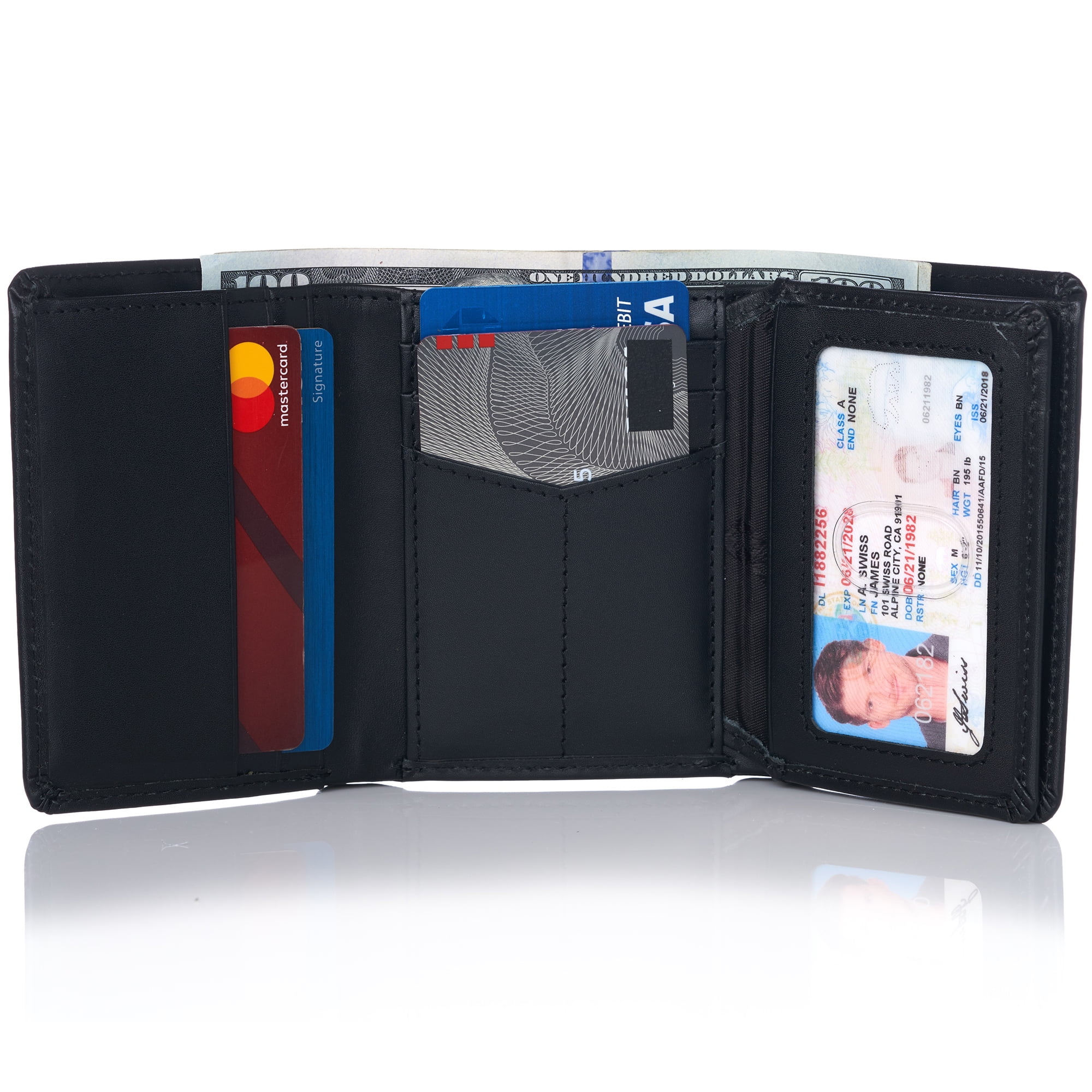 Alpine Swiss RFID Mens Wallet Deluxe Capacity Trifold With Divided Bill ...