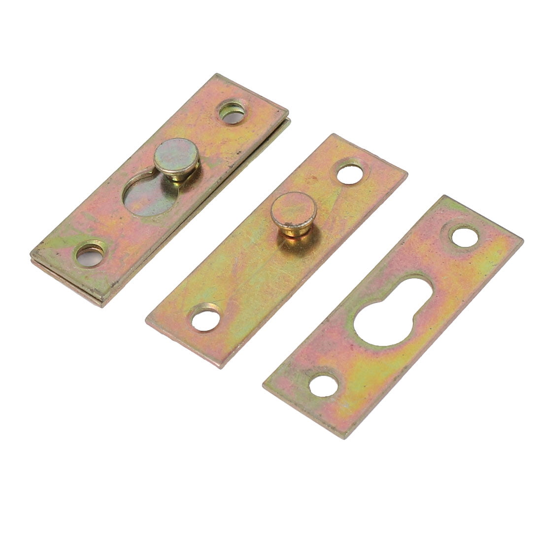 Furniture Bed Rail Hook Plate Bracket Connector Brass Tone 15pcs