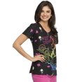 thumbnail image 3 of Tooniforms Scrubs Top For Women V-Neck Print TF626, 3 of 7