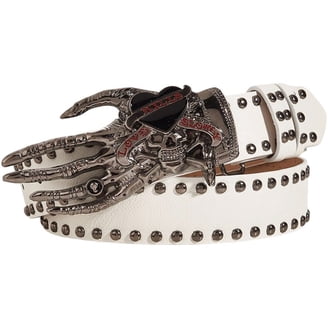 Faux Leather Rhinestone Skull Belt Punk Fashion Studded Belt 1pc men women bling stylish belt punk - Temu main image 3