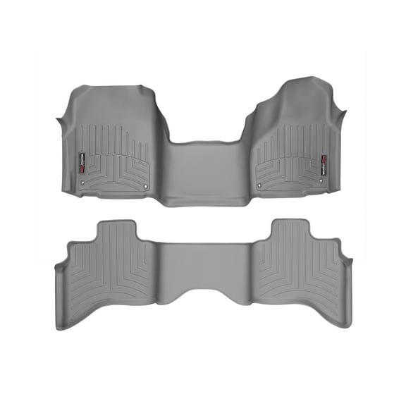 WeatherTech Custom Fit FloorLiners compatible with Ram 1500, Ram Truck 1500 Classic, Ram Truck 1500, Ram 1500 Classic - 1st Row Over-The-Hump & 2nd Row, Grey