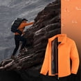 thumbnail image 4 of Men Jackets Cameland Men's Spring Coat Thin Outdoor Mountaineering Riding Windproof Work Coat Orange M, 4 of 9