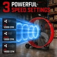 thumbnail image 4 of 30" Industrial Drum Fan 14000 CFM, 3-Speed Heavy Duty Fan with Rolling Wheels for Garage Warehouse Workshop, UL Safety Listed, 4 of 7