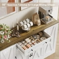 thumbnail image 3 of Buffet Cabinet with Storage, 55" Large Sideboard Storage Cabinet with Drawer, 4 Doors and Shelves, Modern Farmhouse Coffee Bar Table Kitchen Island Credenza for Kitchen, Entryway, Dining, Living Room, 3 of 8