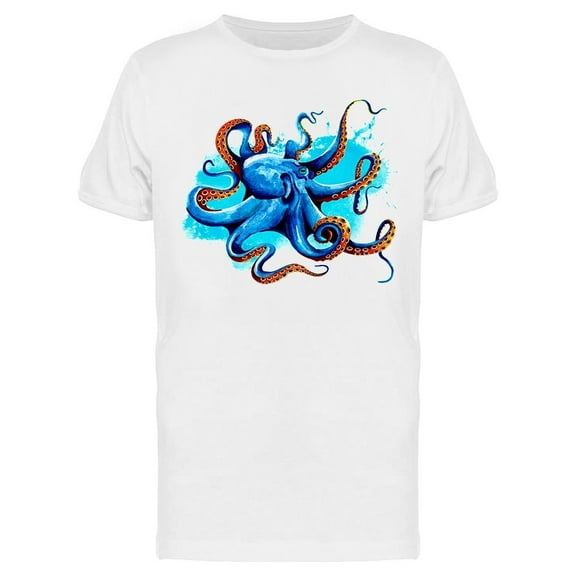 Watercolor Drawing Octopus T-Shirt Men -Image by Shutterstock, Male x-Large