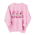 thumbnail image 2 of Craaazy Women's Valentines Day Crew Neck Love Heart Long Sleeve Hoodless Sweatshirts, 2 of 6