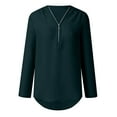 thumbnail image 4 of Womens Summer Plus Size Adjustable Sleeves Button Loose Shirt Chiffon Zipper Tops for Women, 4 of 8