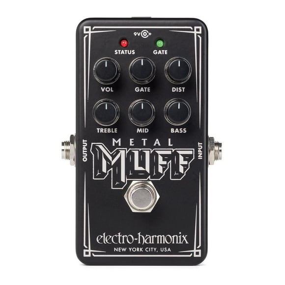 Pedal de Distorsión Electro-Harmonix Nano Metal Muff negro con Control de Puerta de Ruido para Guita