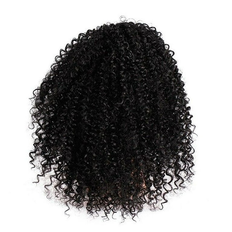jsaierl African Wig Lady Hair Buds Small Curly Hair Curly Hair Bun  Caterpillar 