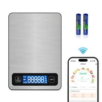 Behome Food Scale, Digital Kitchen Scales 10kg/22lb with Large LCD Display, Food Weighing Scales for Baking, Weight Loss, Calorie Counting, 5 Units Conversion, Silver