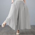 thumbnail image 4 of Pantalones de piernas anchas para mujer con bolsillos Cintura elástica Pantalones largos Tallas Abanopi Pantalones de mujer, 4 of 7
