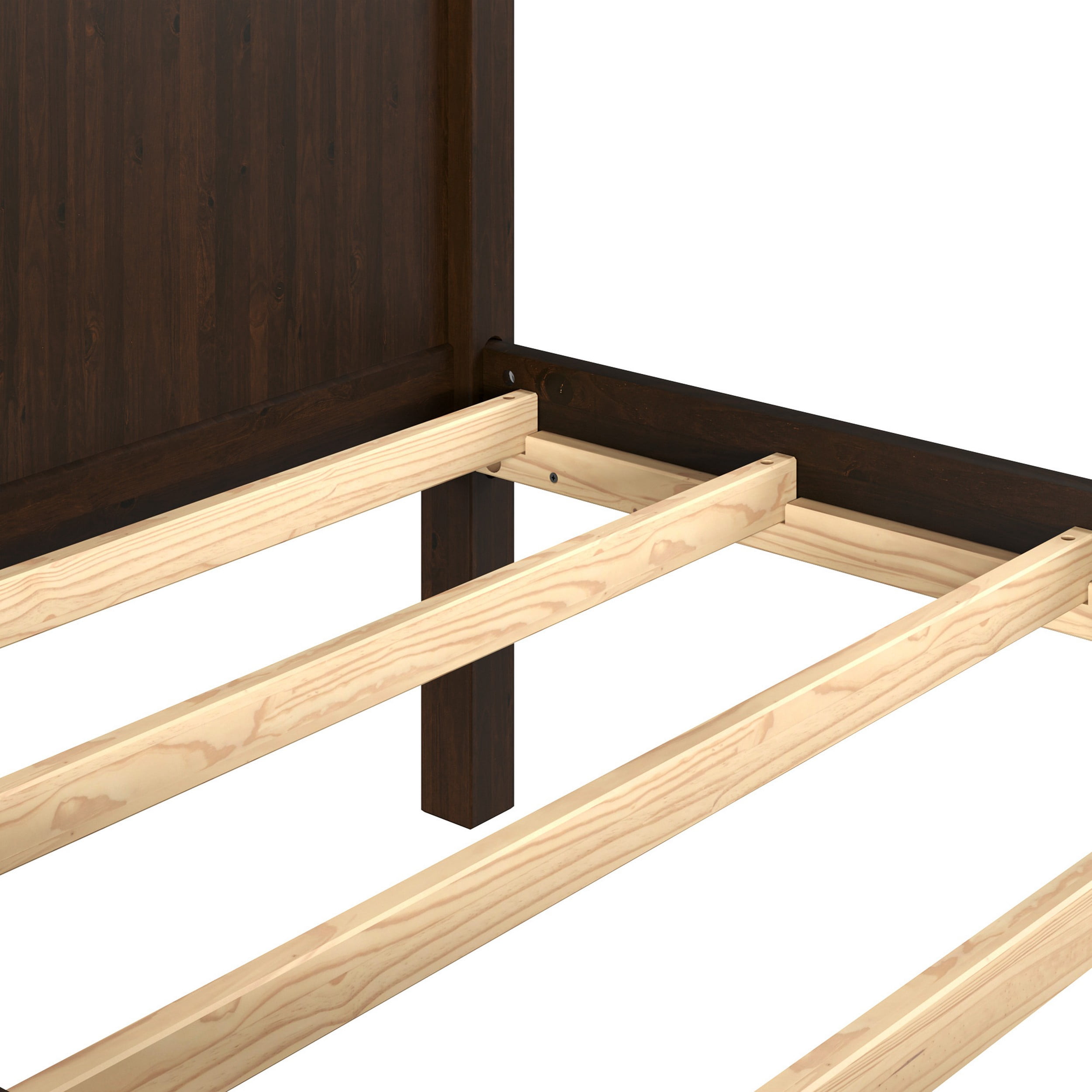Linon Brigitte Kid's Twin over Full Convertible Bunk Bed with Built-In Ladder, Walnut