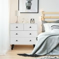thumbnail image 2 of Giantex Armoire de Rangement avec 4 Tiroirs de Rangement, Table d'Appoint avec Dispositif Anti-Basculement, Unité de Rangement pour Console, Blanc, 2 of 8