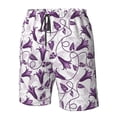 thumbnail image 5 of Kdxio Violets Flowers Pattern Mens Casual Shorts - Drawstring Summer Beach Sports Shorts for Men, 5 of 9