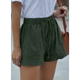 thumbnail image 7 of SHEWIN Women's Shorts Comfy Drawstring Elastic Waist Shorts Casual Sports Short Pants with Pockets Green, 7 of 7