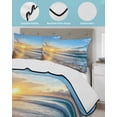 thumbnail image 4 of Summer Beach Queen Size Down Alternative Comforter, Lightweight Comforter Quilt Bedding Set with Pillow Shams Sunset Ocean Coastal Nautical All Seasons Bed Comforter Duvet Insert 90"x96", 4 of 7