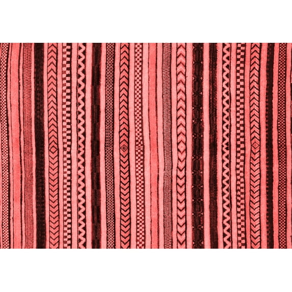 Ahgly Company Machine Washable Indoor Rectangle Abstract Red Modern Area Rugs, 2' x 5'