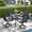 Black table-Black chairs, variant on VOXBIN 5 Pieces Patio Dining Set for 4-37.8" Outdoor Table and Swivel Patio Chair for Deck, Lawn and Garden