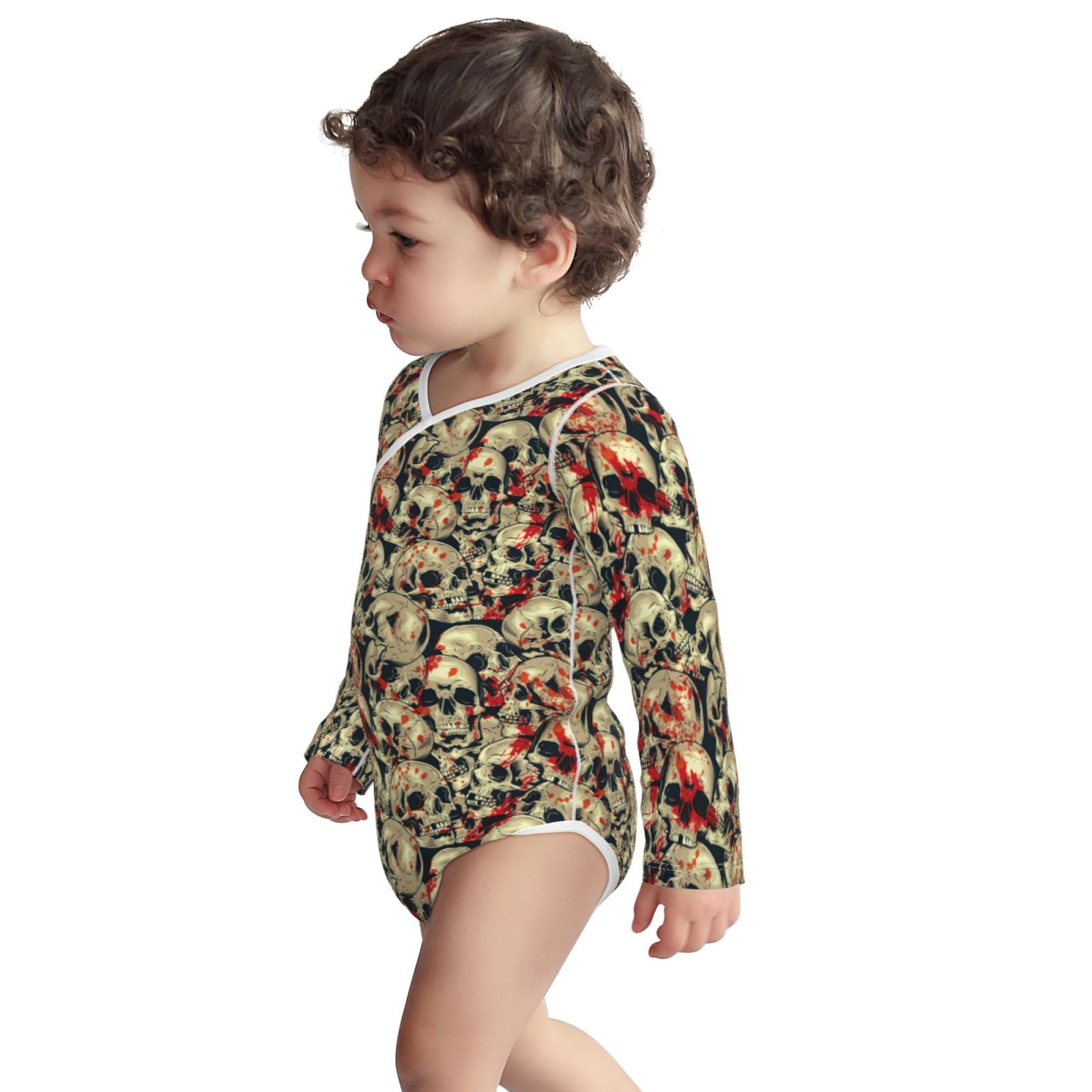 Xecao Skulls1 Print Baby unisex-baby Cotton Long-sleeve Bodysuits-3 Months