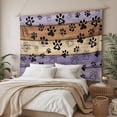 thumbnail image 3 of Purple Brown Tapestry for Bedroom Wall Hanging Tapestry, Rustic Farmhouse Dog Paw Vintage Ceiling Backdrop Tapestries Poster Blanket Wall Decor for Teens Room Living Room Dorm 59" x 79", 3 of 8