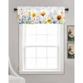 thumbnail image 3 of Colorful Floral Kitchen Valances for Windows Farmhouse Linen Window Valance Curtain for Living Room Window Treatment Botanical Pastoral Spring Flowers Valance Rod Pocket Topper Drape, 42 x 12 Inch, 3 of 6
