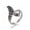 Silver, variant on 304 Stainless Steel Silver Finger Ring Fox Statement Polished Textured Antique Size 6 A3