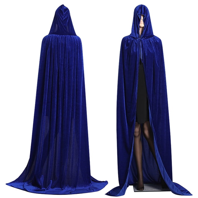 yingyy Cloth Black Red Velvet Cape Long And Spacious For Halloween Costume Easy To Clean Unique Style blue