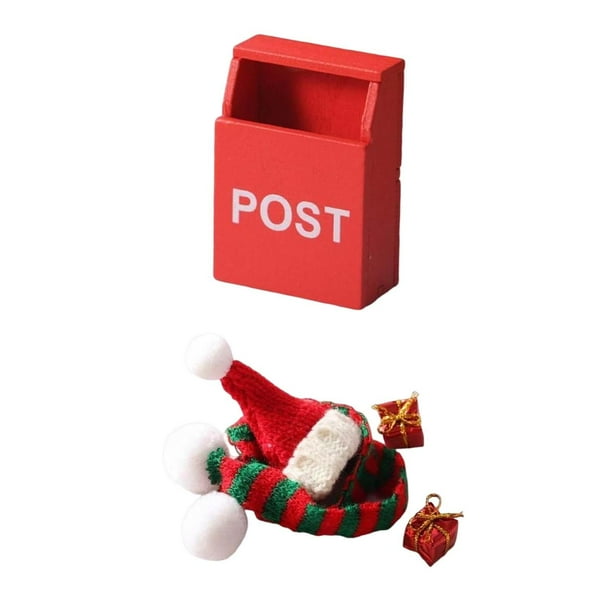 Set De 7 Accesorios Miniatura Para Duendes De Navidad – Buzón De Madera, Sobres Y Paquetes, Escala 1:12 Para Casas De Muñecas