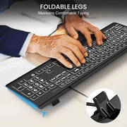 Wagpak Large Print Backlit Keyboard - Wired USB Lighted Computer Keyboard for Laptops