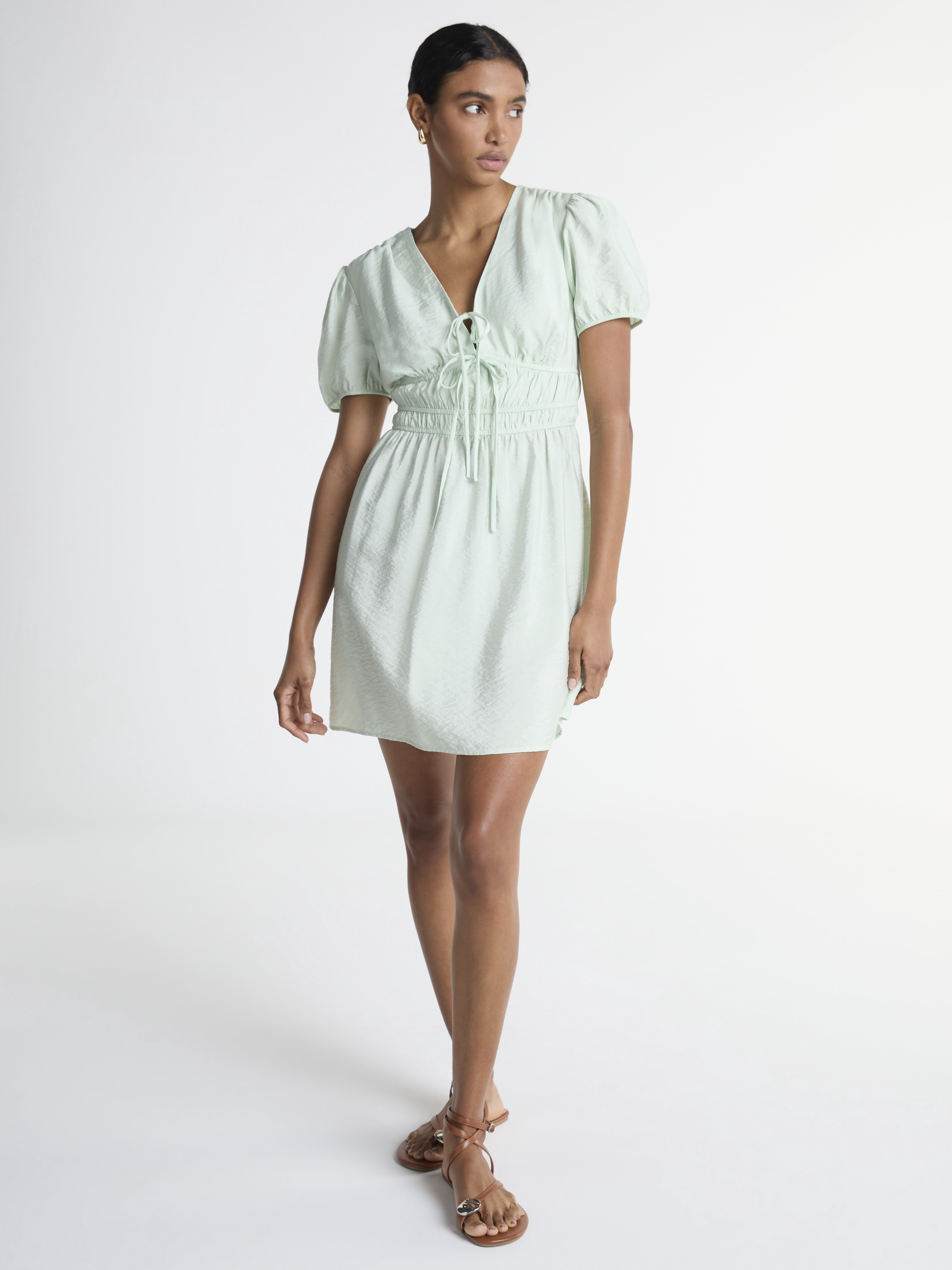 Scoop Women’s Mini Dress with Puff Sleeves, Sizes XS-XXL