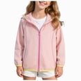 thumbnail image 4 of zuwimk Girls Rain Jackets Lightweight Waterproof Hooded Raincoats Windbreakers(8-9 Years,Pink), 4 of 8