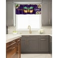 thumbnail image 5 of Kitchen Cafe Valance Curtain for Small Windows,Carnival Mardi Gras Celebraion Rod Pocket Short Valances Mask on Purple Diamond Checker Window Treatment Panel for Living Room/Bedroom/Bathroom,54x18in, 5 of 9