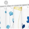 thumbnail image 6 of Watercolor Floral Shower Curtain, Blue Yellow Flower Shower Curtain for Bathroom, Modern Minimalist Waterproof Fabric Shower Curtain Set 72x72 Inch, 6 of 13