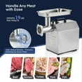 thumbnail image 2 of FOHERE #12 Commercial Meat Grinder Heavy Duty 1.2HP 840LB/H All Stainless Steel Industrial Grinder with 2 Blades, 2 Plates & Sausage Kit - for Commercial Use, 2 of 8