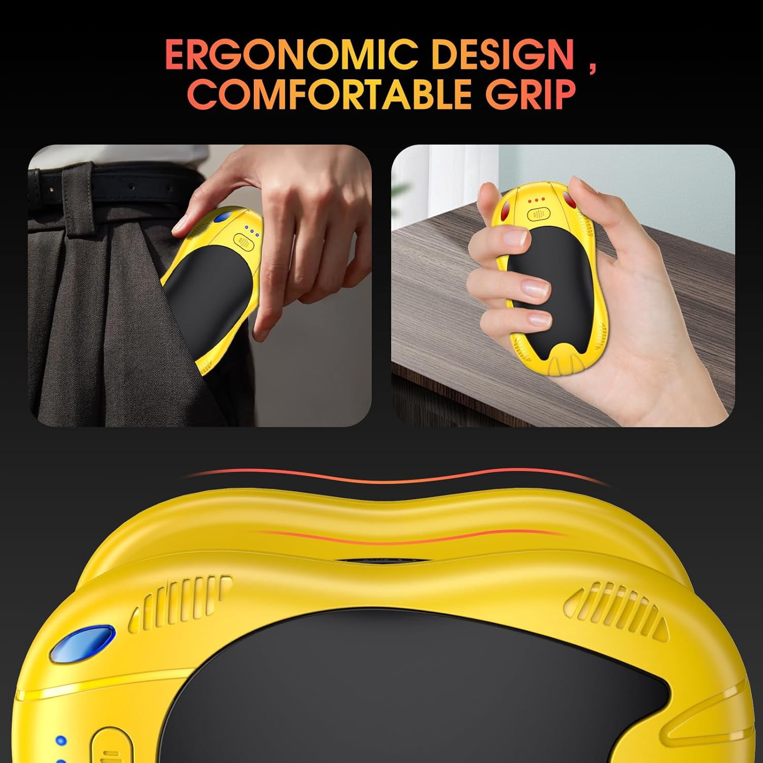 2 Pack Hand Warmers Rechargeable 2-in-1 Hand Warmer 10000 mA 3 Level Double-Side Heating Electric Hand Warmer Reusable Best Warm Winter Gift for Women Men