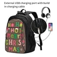 thumbnail image 2 of Balery Ho Ho Ho Merry Christmas Mochila con carga USB para hombre y mujer - Mochila impermeable y antirrobo para portátil con puerto USB para viajes, trabajo, estudios y universidad, 2 of 7