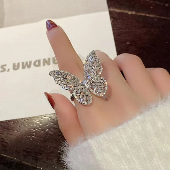 Exquisite Adjustable Open Butterfly Ring: A Symbol of Grace and Freedom
