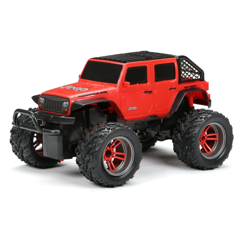 New Bright RC 1:16 Scale Remote Controlled Truck 2019 Jeep Wrangler SUV - Orange 2.4GHz USB