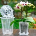thumbnail image 5 of XZKING 4"/5.6"/6.4" Clear Nursery Pots Thicken Plastic Plant Pots for Orchid with Drainage Holes, Trays. Orchids Planter (5PACK), 5 of 8
