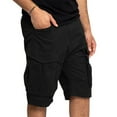 thumbnail image 5 of Wyobmus Mens Twill Cargo Shorts Elastic Waist Hiking Fishing Breathable Work Short Quick Dry Plus Size Cargo Short S-4X Black, 5 of 6