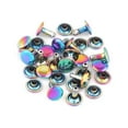 thumbnail image 1 of Rainbow Tubular Double Cap Rivets - 9mm Rainbow Metal Button Round Rapid Rivet,Rivet Studs for Purse Bags Handbags Shoes Belts Leather Craft Repair (50 PCS), 1 of 7