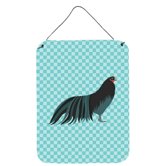 Caroline's Treasures BB8007DS1216 Sumatra Chicken Blue Check Wall or Door Hanging Prints, 12x16, multicolor