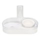 thumbnail image 2 of Juego de cuencos de agua y comida para mascotas, cuenco de comida para gatos inclinado elevado con botella de agua automática para perros y gatos, color blanco, 2 of 13
