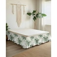 thumbnail image 2 of Green Floral Bed Skirt Vintage Flowers Bed Skirts King Size 18 Inch Drop, Wrap Around Dust Ruffle&nbsp;Bedskirt with Adjustable Elastic Belt for Queen Size Beds, 2 of 7